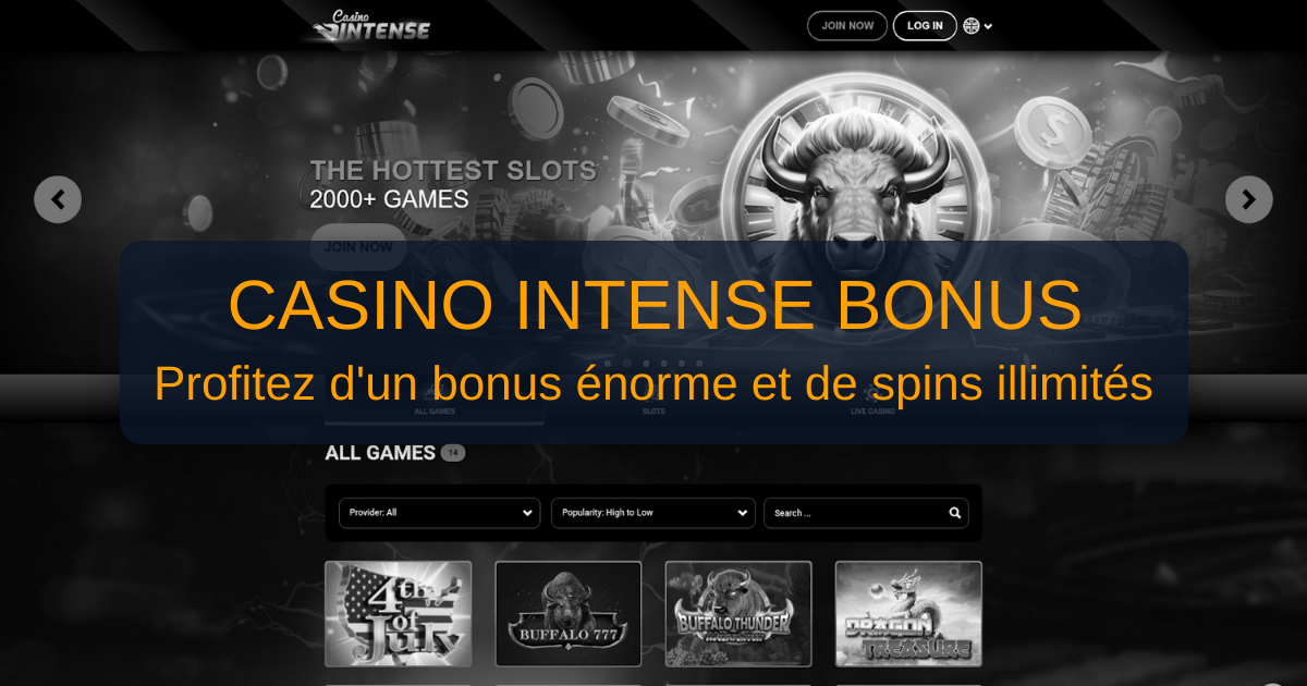 Casino Intense Bonus 2026 - Offres en France Vérifiées